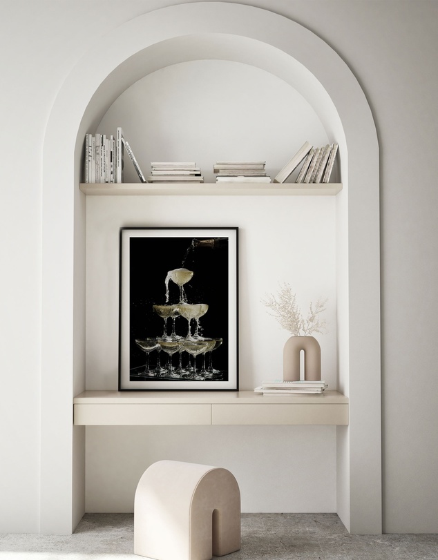 Olive et Oriel - Champagne Fountain Art Print