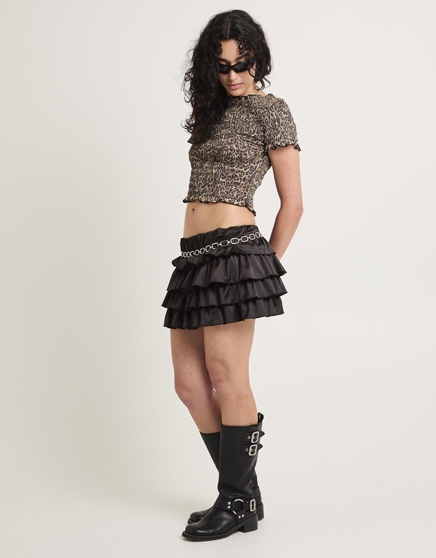 Insight - Leopard Shirred Top