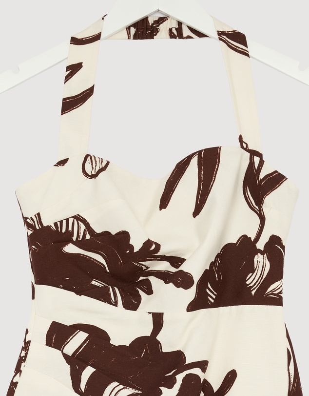 Revibe - Repaired Shona Joy Emmett Halter Draped Mini Dress - AU 8