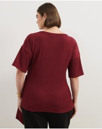 Atmos&Here Curvy - Monica Textured Tie T-Shirt