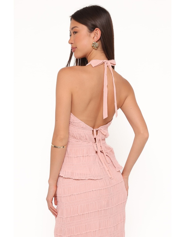 Petal & Pup - Zafira Textured Halter Top - Pink