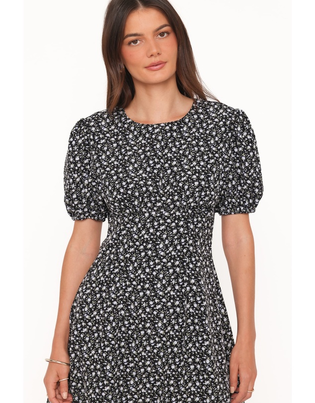Petal & Pup - Carmina Mini Dress - Black Ditsy Floral