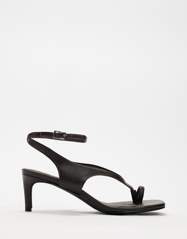 AERE - Zoe Leather Heeled Thong Sandals - Women's