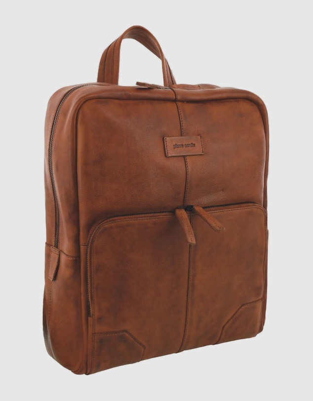 Pierre Cardin - Sleek Leather Laptop Backpack