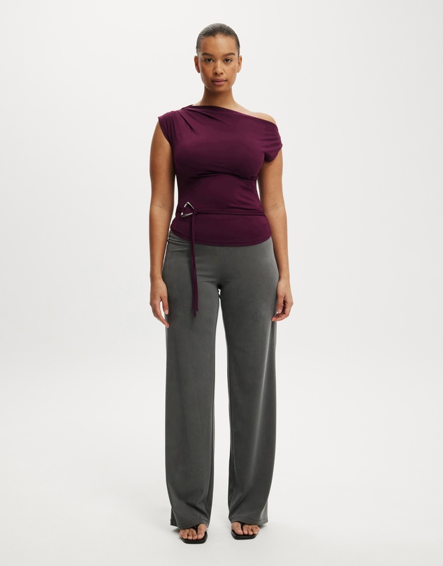 Cotton On - Georgie Off Shoulder Belt SS Top