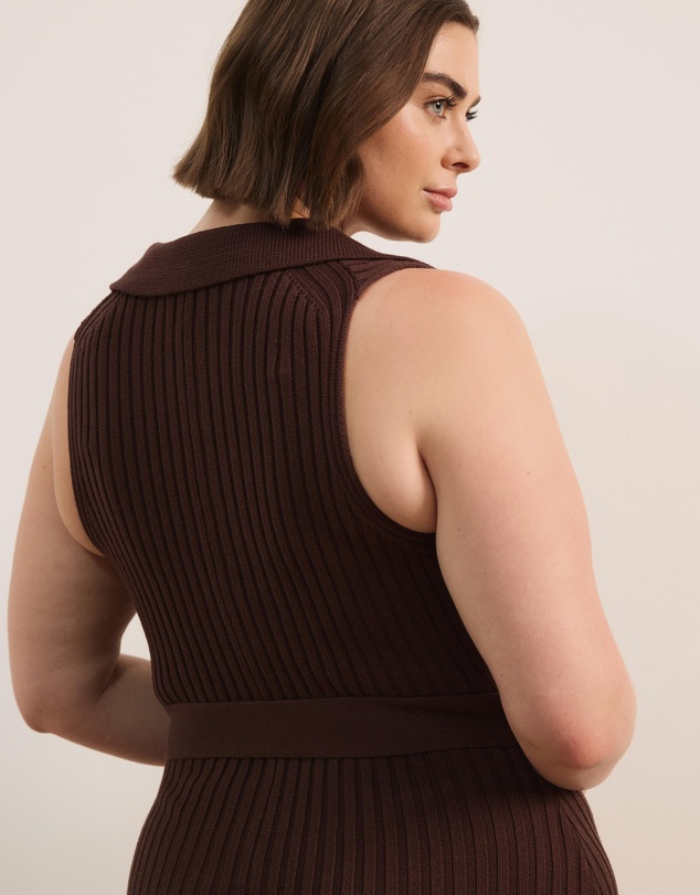 Atmos&Here Curvy - Joni Sleeveless Rib Knit Midi Dress