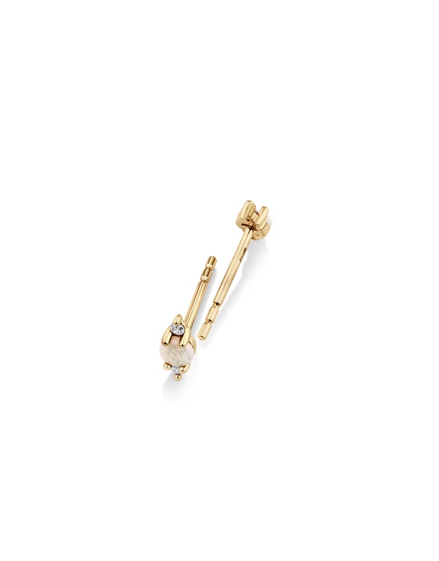 Michael Hill - Stud Earrings with Opal & Diamonds in 10kt Yellow Gold