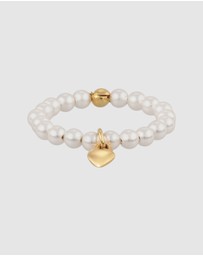 Elli Jewelry - Ring Pearl Heart Symbol 925 Sterling Silver Gold-Plated
