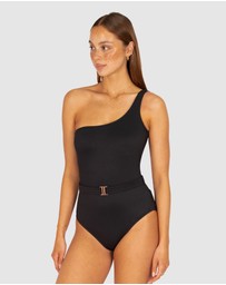 Baku Swimwear - Rococco Belted One shoulder One piece Swimsuit