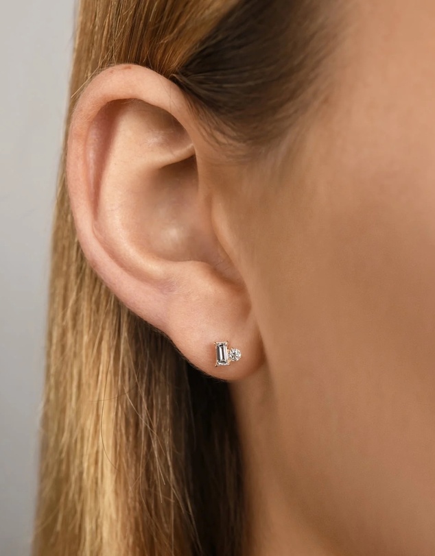 Von Treskow - Lyra Flat Back Lab Diamond Stud