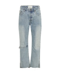 ONE TEASPOON - Fleetwood Zipped Hooligans Mid Waist Relaxed Cropped Jeans