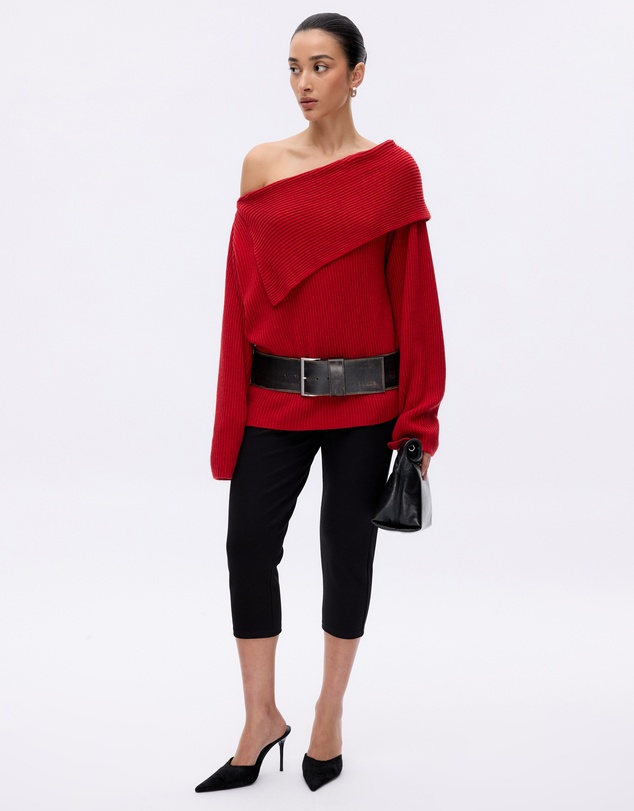 Minima Esenciales - Vireo Cotton Cashmere Blend Off Shoulder Knit Top