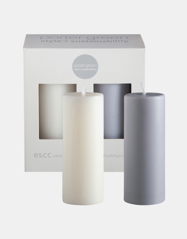porter green - escc small pillar candle soy-blend unscented candles