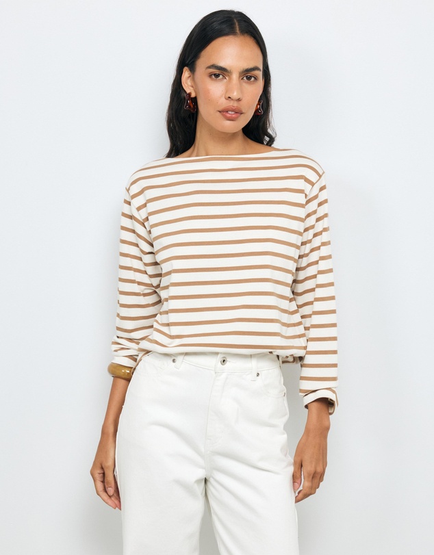 AERE - Boat Neck Stripe T-Shirt