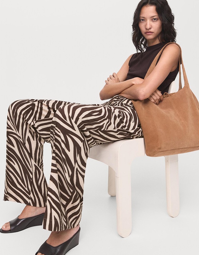 M.N.G - Straight-Leg Zebra-Print Pleated Trousers