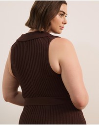 Atmos&Here Curvy - Joni Sleeveless Rib Knit Midi Dress