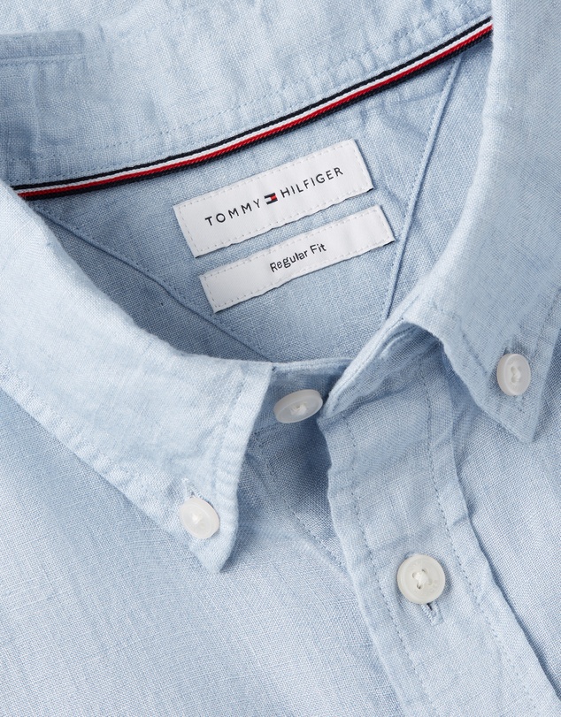 Tommy Hilfiger - Regular Fit Washed Linen Short Sleeve Shirt