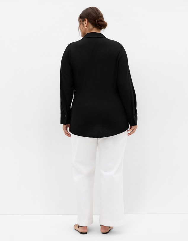 City Chic - Plus size Telia Side Tie Shirt - black