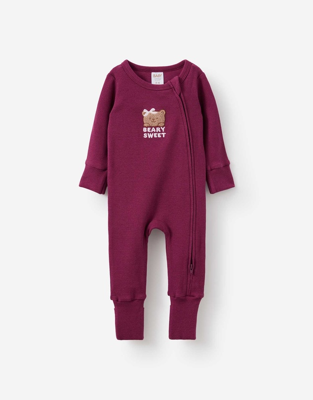 Cotton On Kids - Growie Long Sleeve Zip Romper