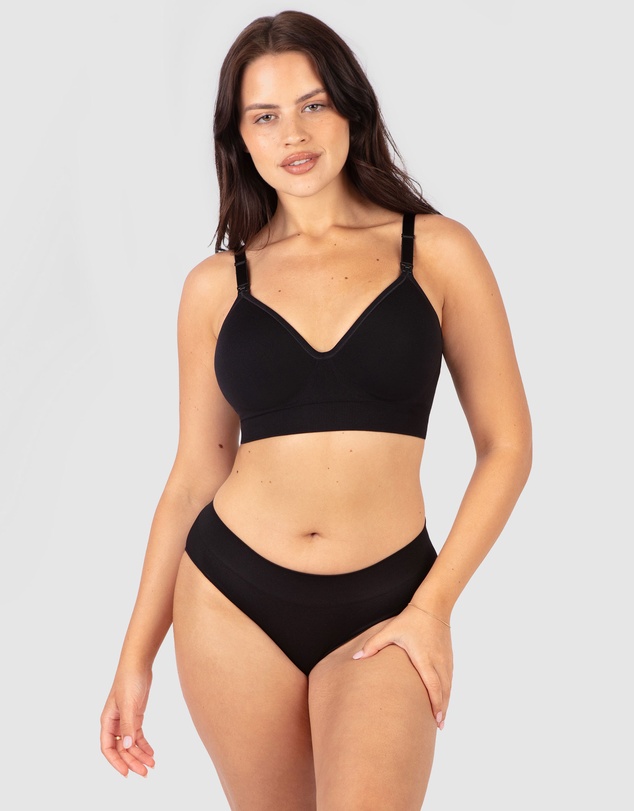 B Free Intimate Apparel - Plunge Nursing Comfort Bra – Wireless with Fixed Moulded Cups (B-C-D) Cup