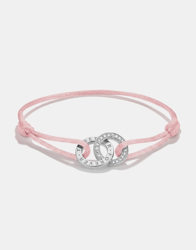 THOMAS SABO - THOMAS SABO Textile bracelet Together pink with zirconia