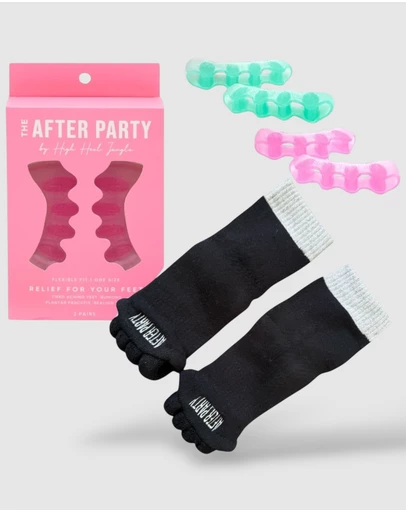 High Heel Jungle - The After Party Silicon Gel Toe Separators & Foot Relief Alignment Socks - Value Bundle