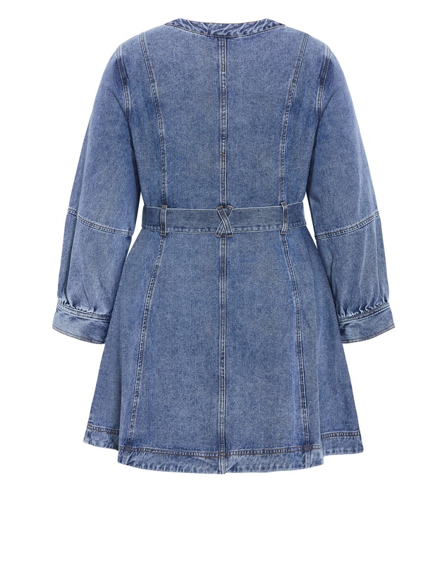 City Chic - Demi Belted Denim Mini Dress