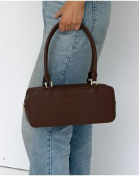 Morgan & Taylor - Mackenzie Rectangle Shoulder Handbag in Chocolate Brown