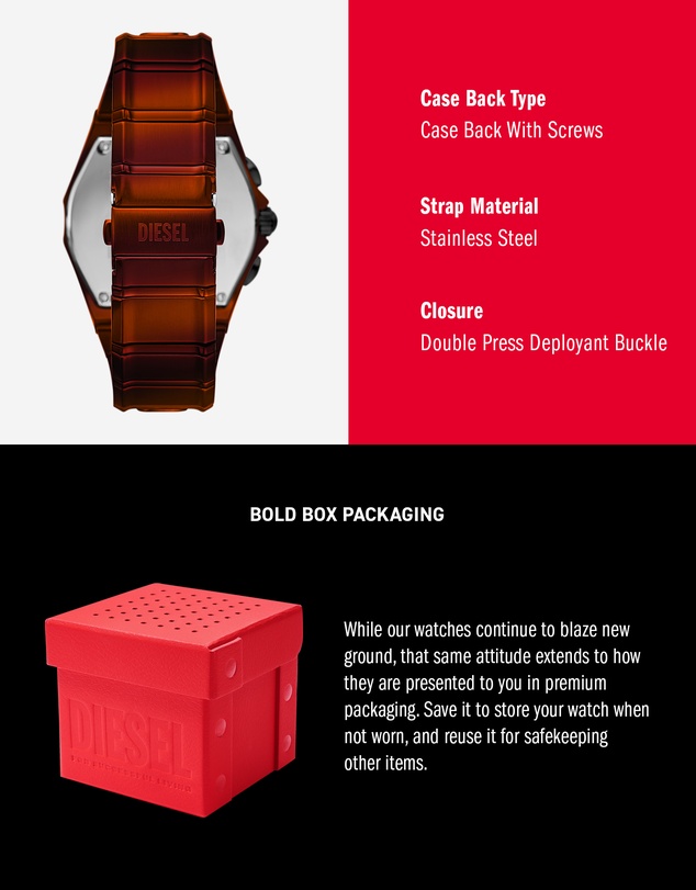Diesel - D-Curve Red Chronograph Watch