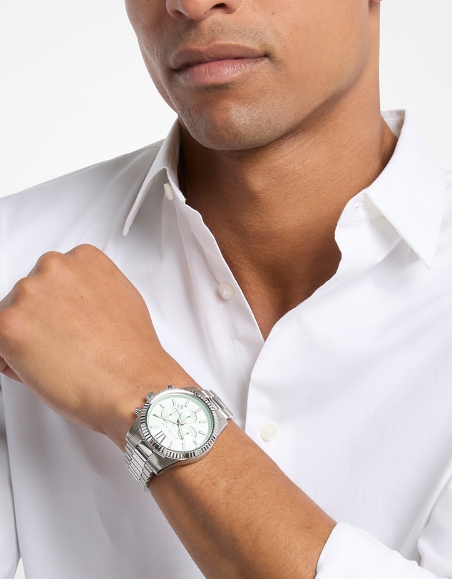 Michael Kors - Lexington Silver Tone Chronograph Watch