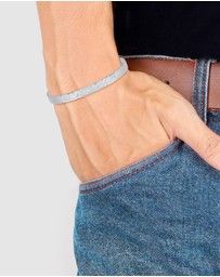 Kuzzoi - ICONIC EXCLUSIVE - Bracelet Beaten Massiv Bangle 925 Sterling Silver