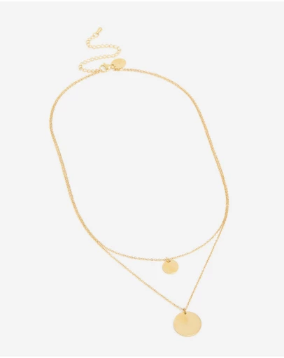 Lovisa - Waterproof Gold Plated Stainless Steel Disc Layered Necklace