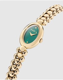 Furla - Delizia Green Yellow Gold-Tone Bracelet Watch