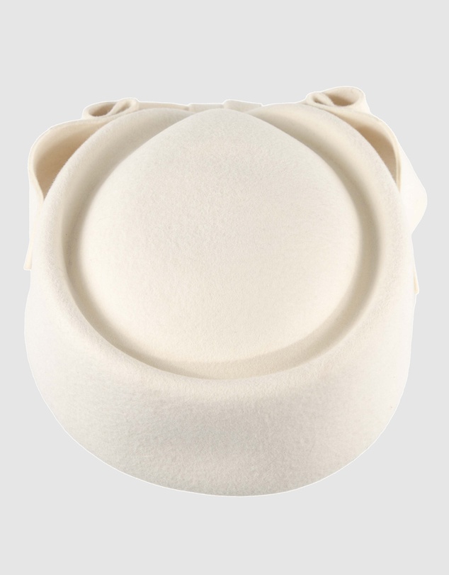 Max Alexander - Felt White Pillbox Hat