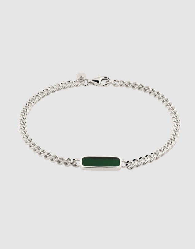 Kuzzoi - ICONIC EXCLUSIVE - Curb Chain Bracelet with Enamel Detail in 925 Sterling Silver