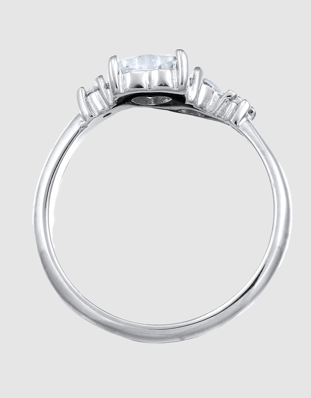 Elli Jewelry - Ring Crystal Hearts 925 Sterling Silver