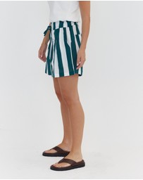 ALEXANDRA - Raz Shorts Green Stripe