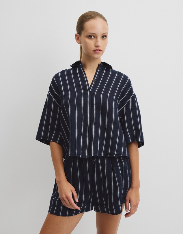 Country Road - Yarn Dyed Boxy Linen Shirt