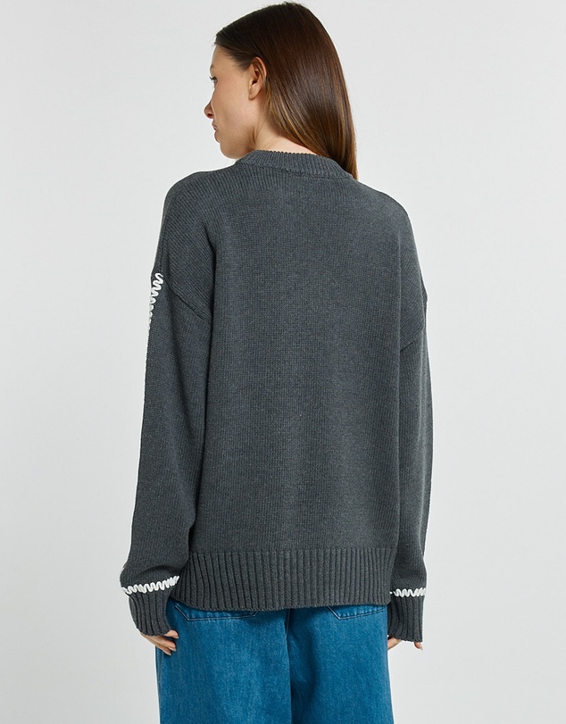 Betty Basics - Contrast Stitch Sweater