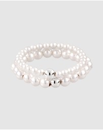 Elli Jewelry - Ring Set Pearl Jewelry Set 925 Sterling Silver