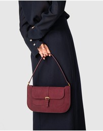 By Far - Miranda Sour Cherry Suede Leather Bag