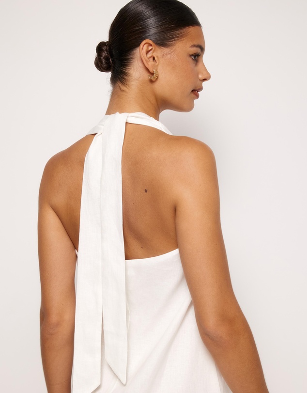 AERE - Cerelia Linen Halter Mini Dress