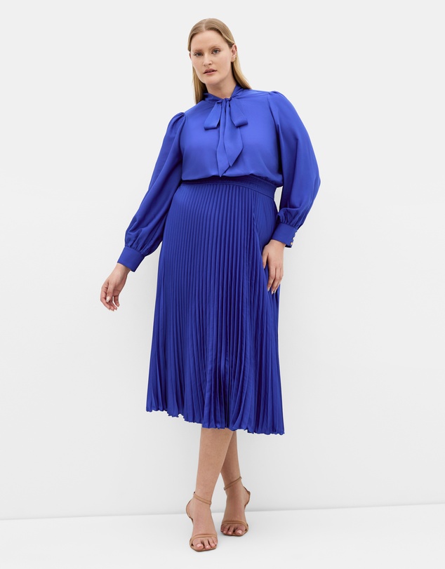 City Chic - Plus sizeMarily Pleat Midi Dress - sapphire