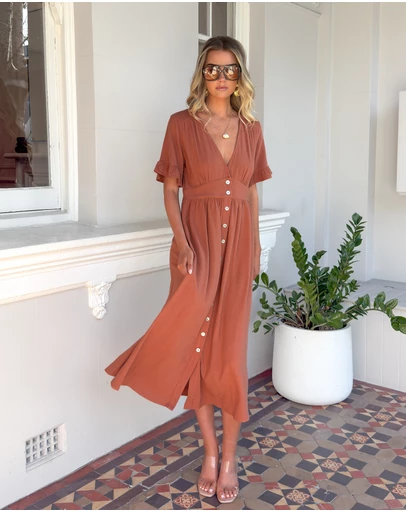 Esther & Co - Korbela Dress - Rust