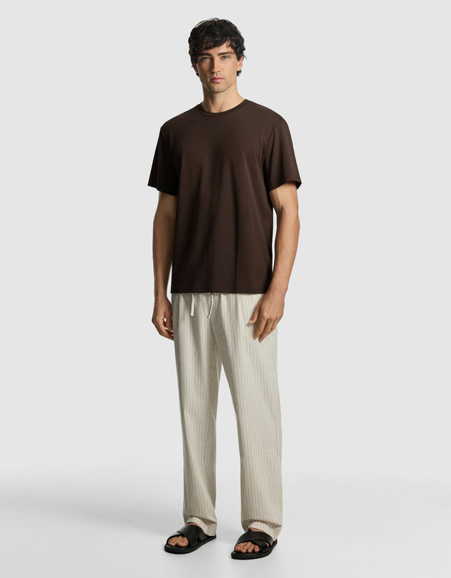 yd. - Don Pinstripe Cotton Blend Chino