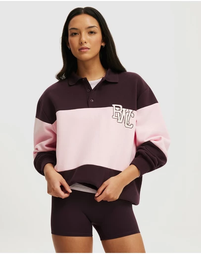Cotton On Body Active - Plush Graphic Rugby Sweatshirt