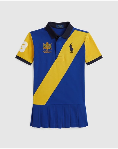 Polo Ralph Lauren - Color-Blocked Big Pony Mesh Polo Dress - Babies-Kids