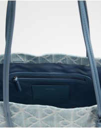 Calvin Klein - Emblem Aop Denim Tote W/ Pouch