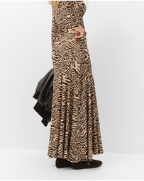 UNISON - Ruched Mesh Maxi Skirt