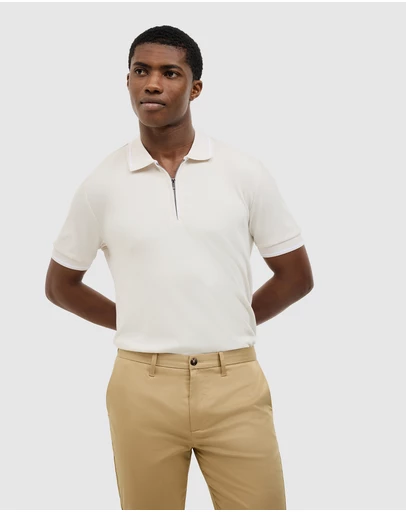 Politix - Morgan Textured Zip-up Polo